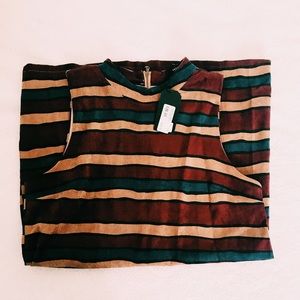 striped mid length dress